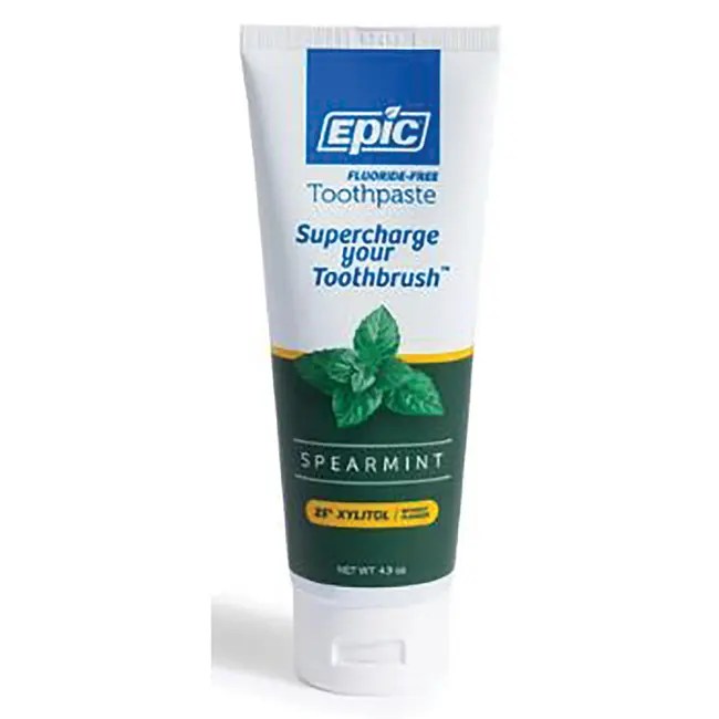 Epic dental xylitol sweetened spearmint toothpaste fluoride free 4.9 oz
