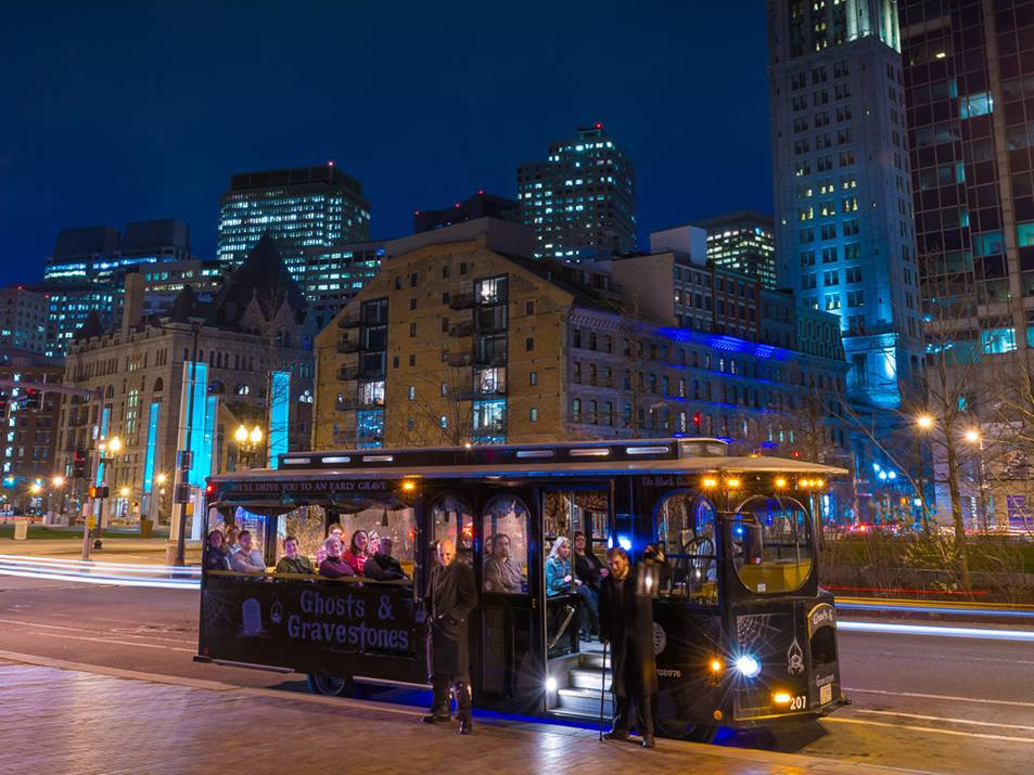 Daily, 9:30 am to 4:30 pm; . Ghosts And Gravestones Trolley Tour Things To Do In Waterfront Boston