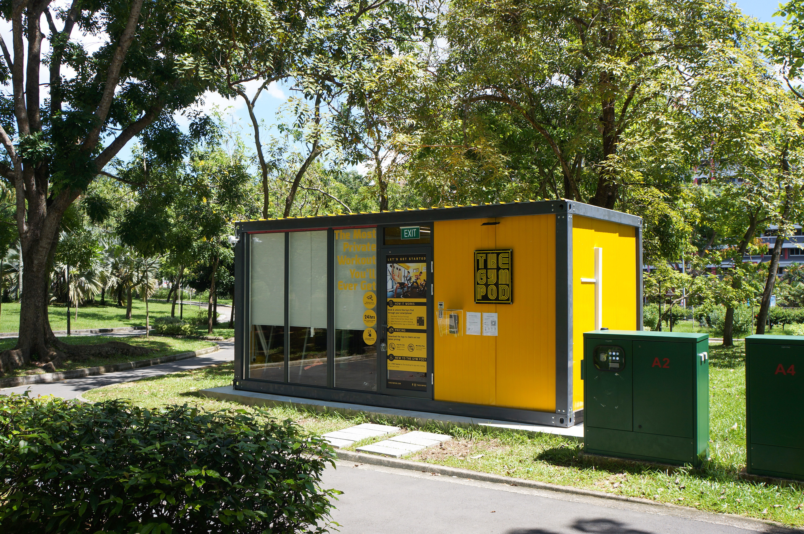 The gym pod: a convenient, private workout experience in a container