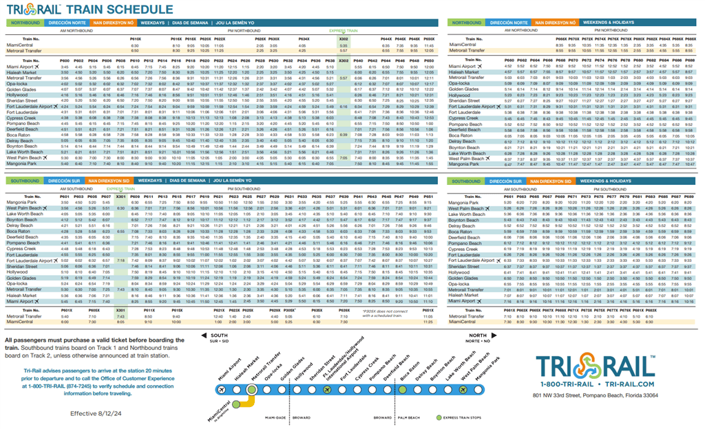 Tri Rail South Florida Regional Authority.