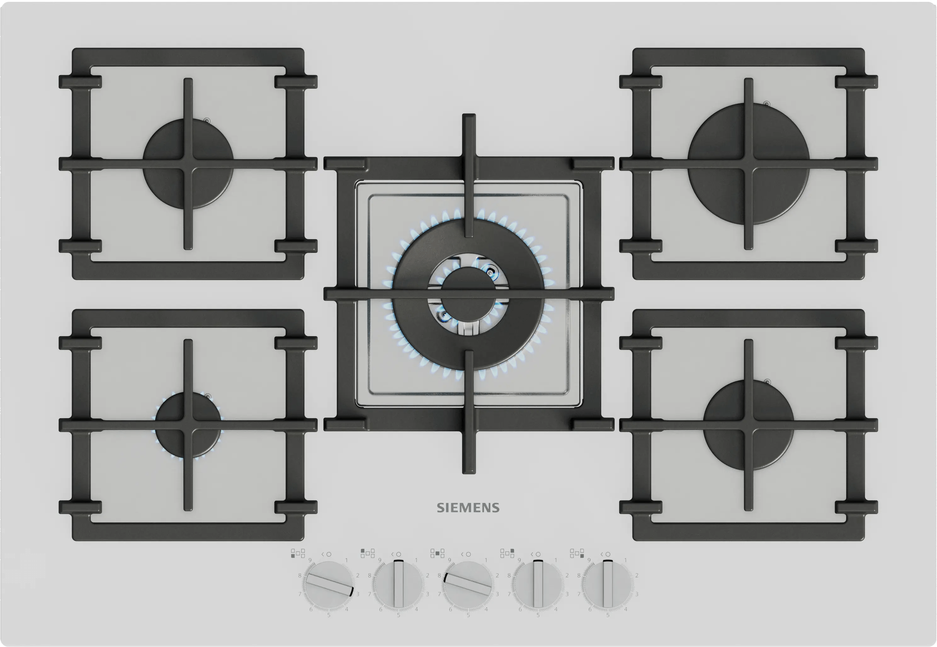 Siemens EP7A2QI40 Gazlı Ocak 75 cm Sert cam, Beyaz