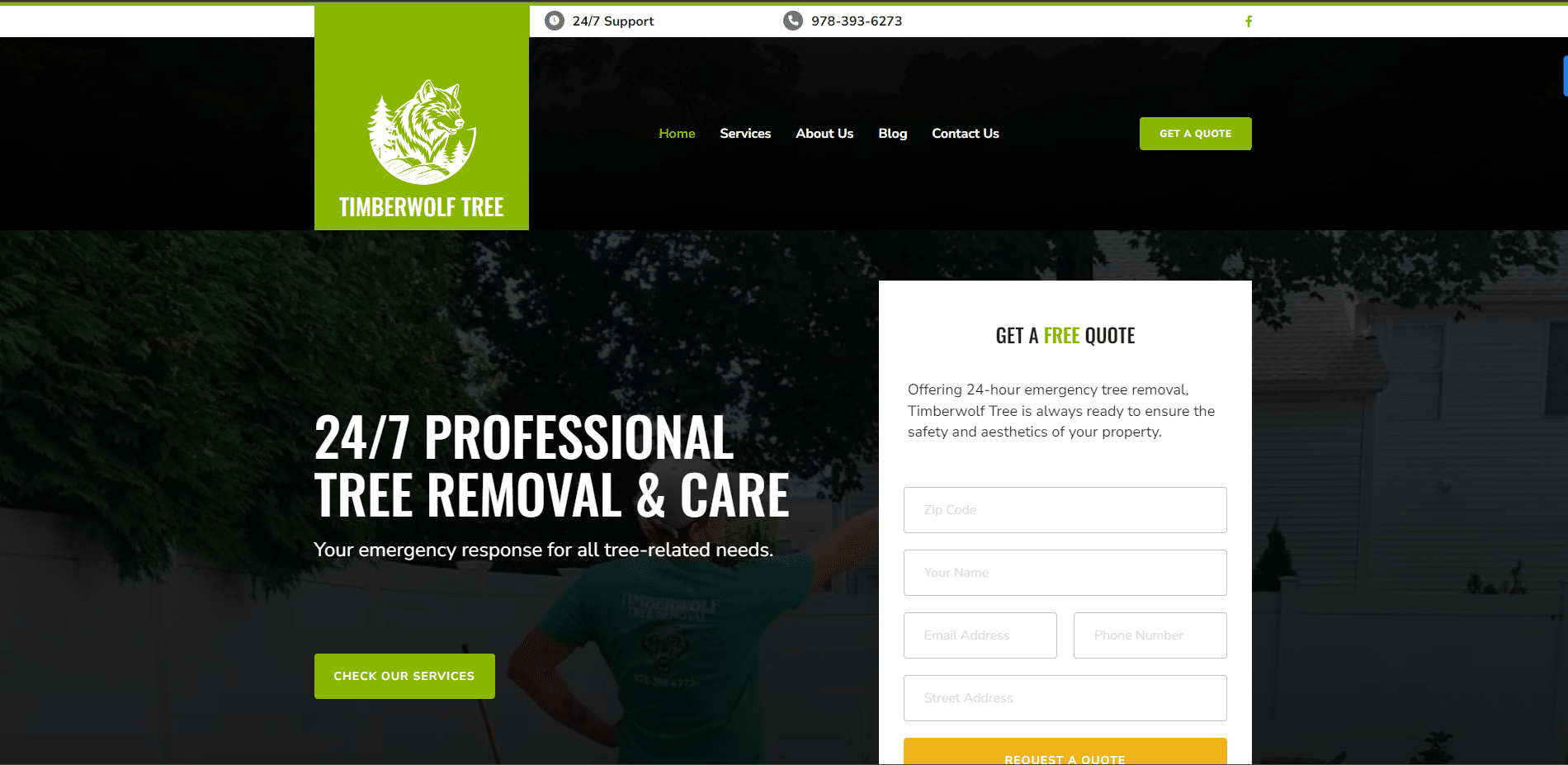 TimberWolf Tree website designed by Media Bamboo