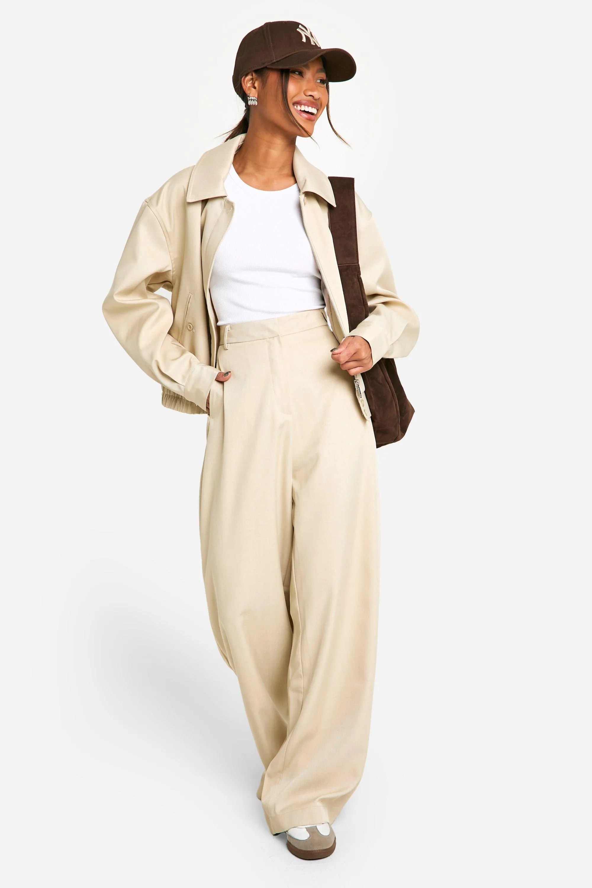 Trousers Casual Wide Leg Trousers Boohoo - High Quality Colorful Texture - Desktop