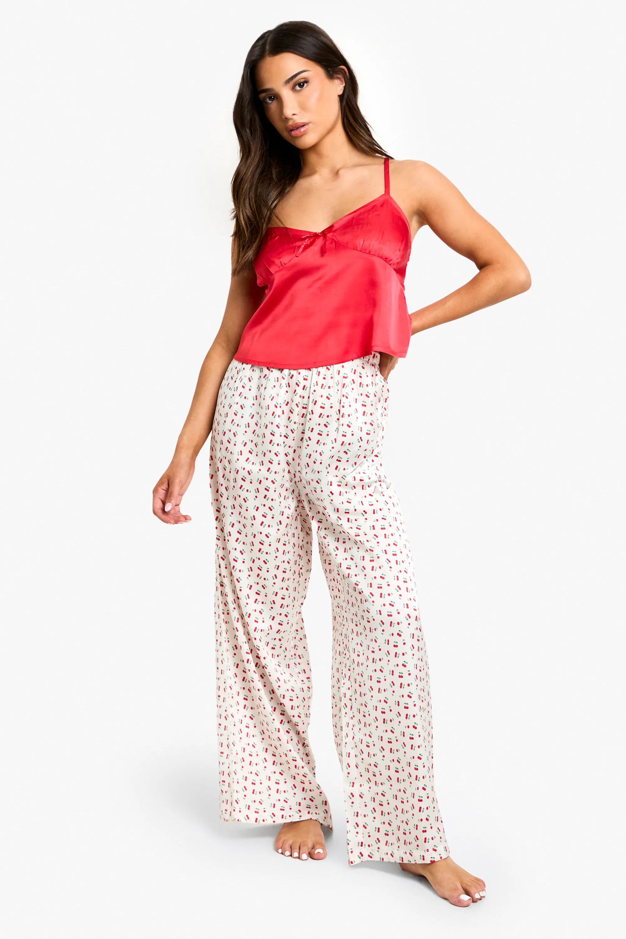 Plus Cherry Print Cami Pj Set Kids Fashion Dress Cherry Print Satin - Stunning Ultra HD Sunset Images | Free Download