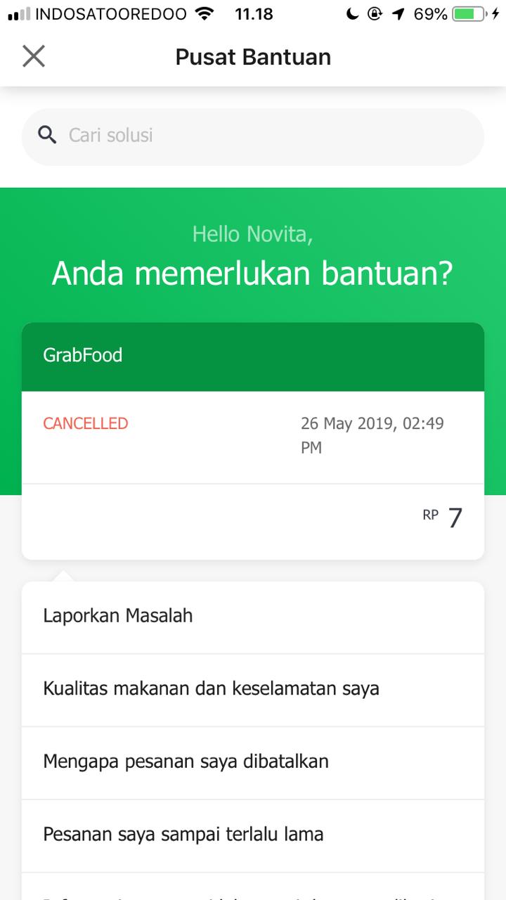 Ada 3 cara untuk top up (isi) saldo ovo aplikasi grab, bisa melalui driver grab langsung, bisa melalui kasir alfamart, dan juga bisa melalui . Pesanan Grabfood Dibatalkan Saldo Ovo Cash Belum Dikembalikan Oleh Grab Indonesia Media Konsumen