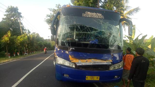 Kondisi Bus Pariwisata Sebelum di Evakuasi