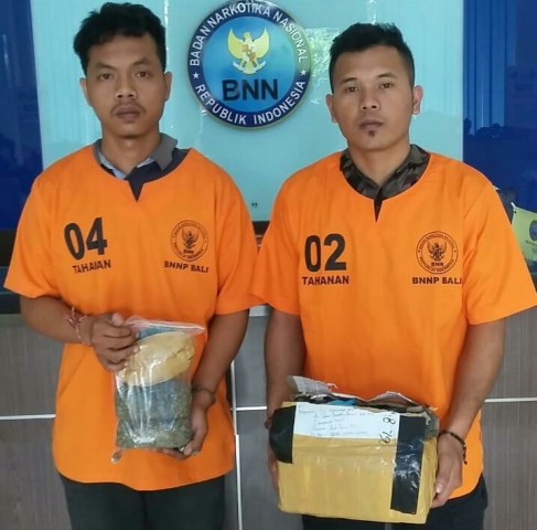 Dua Kurir Ganja Jaringan Medan - Bali Diamankan BNNP Bali