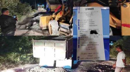 DPUPR Kerinci Dipalak Harus Membayar 250 Ribu Per Truk Perbaikan Jalan Rusak Di Desa Kota Petai Polres Kerinci Turunkan Anggotanya..  