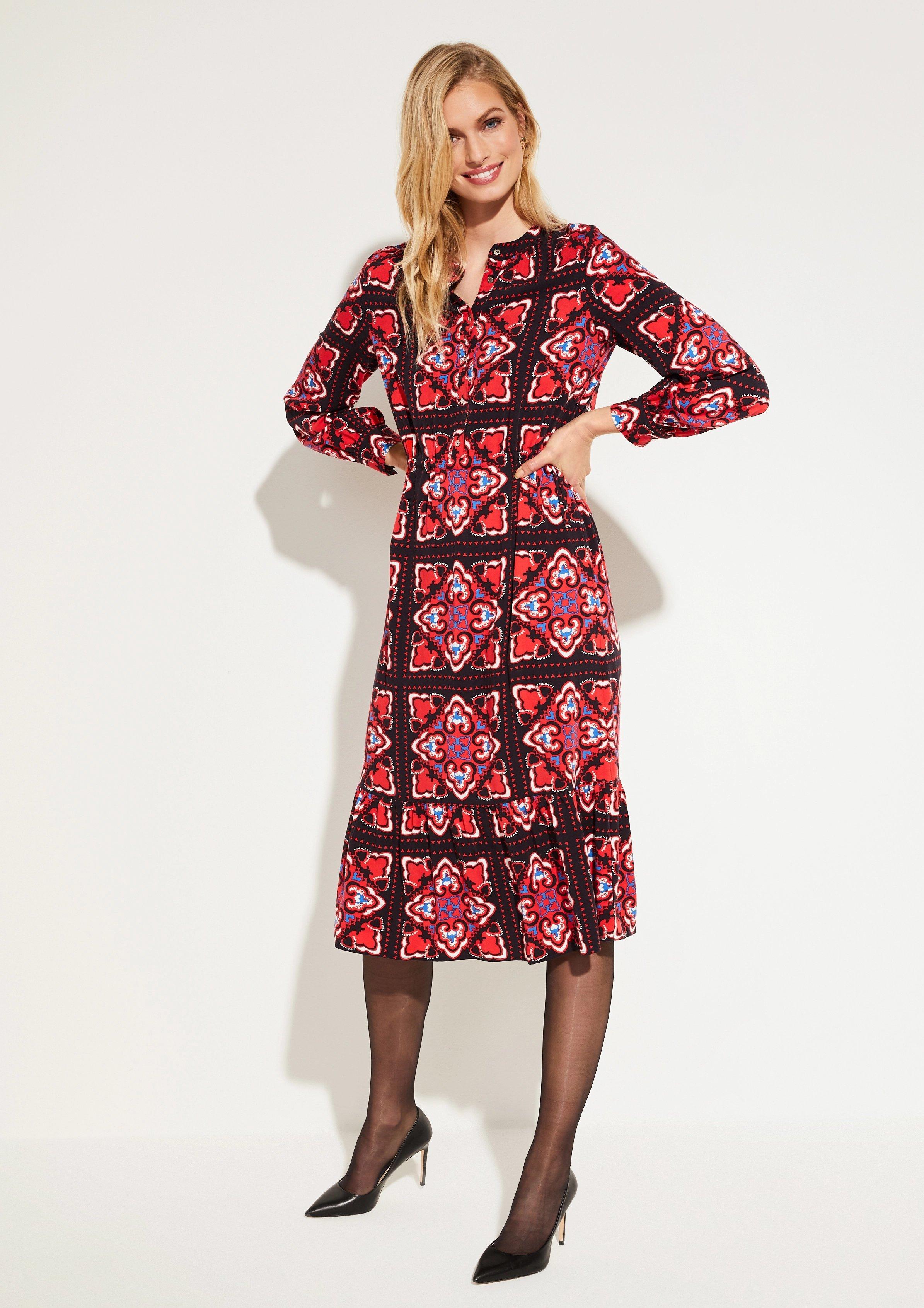 Comma Kleid Mit Allovermuster