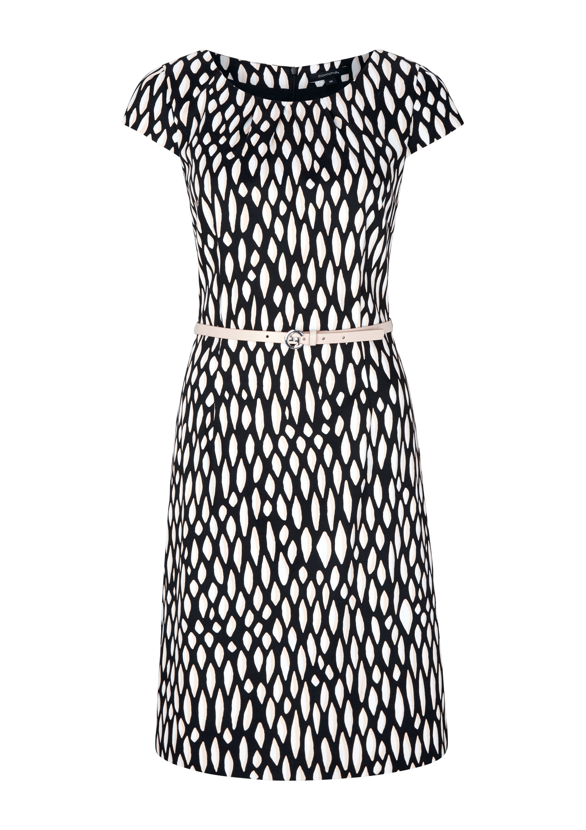 Comma Kleid Aus Baumwollsatin Mit Gurtel