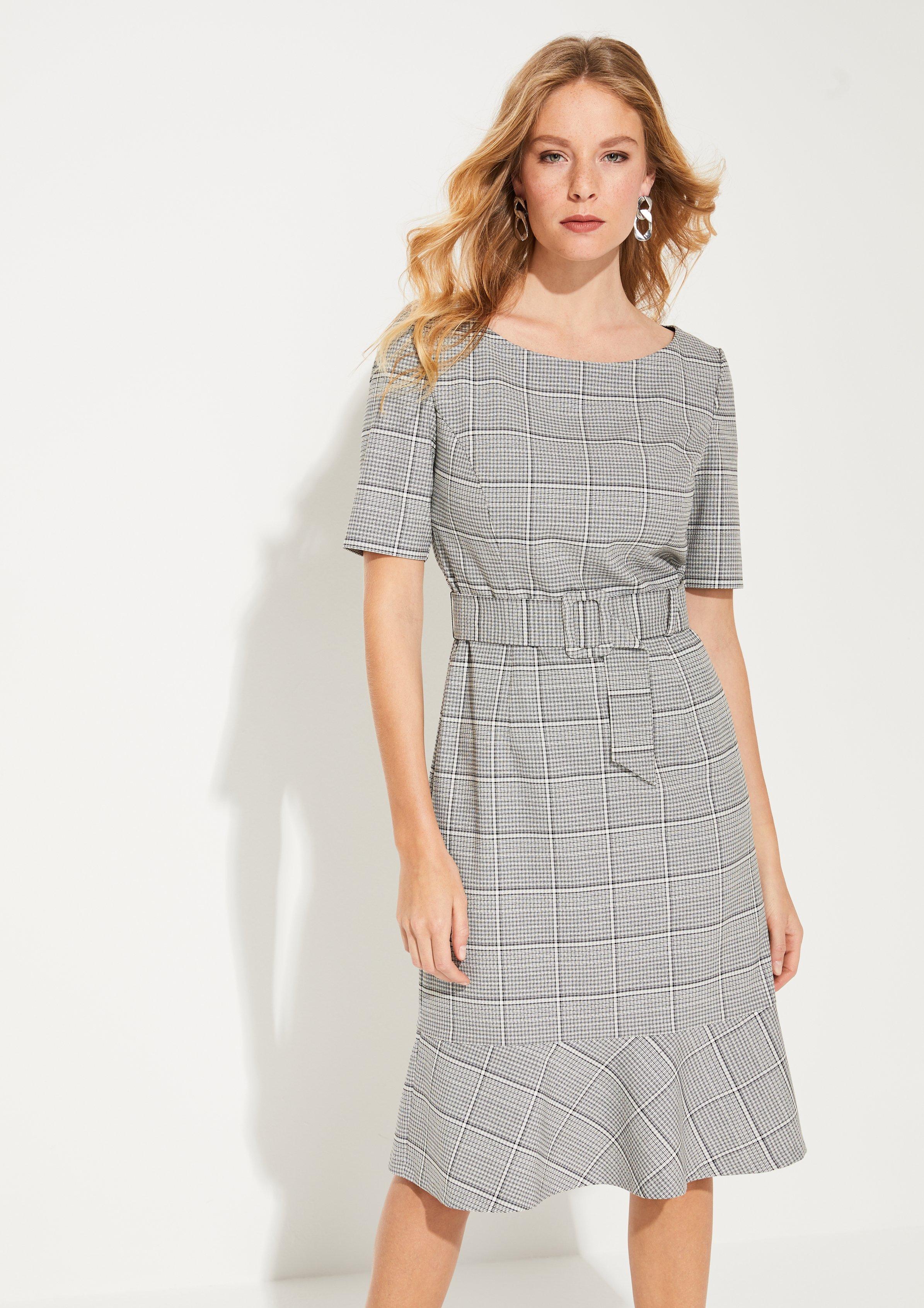 Comma Kleid Mit Karomuster