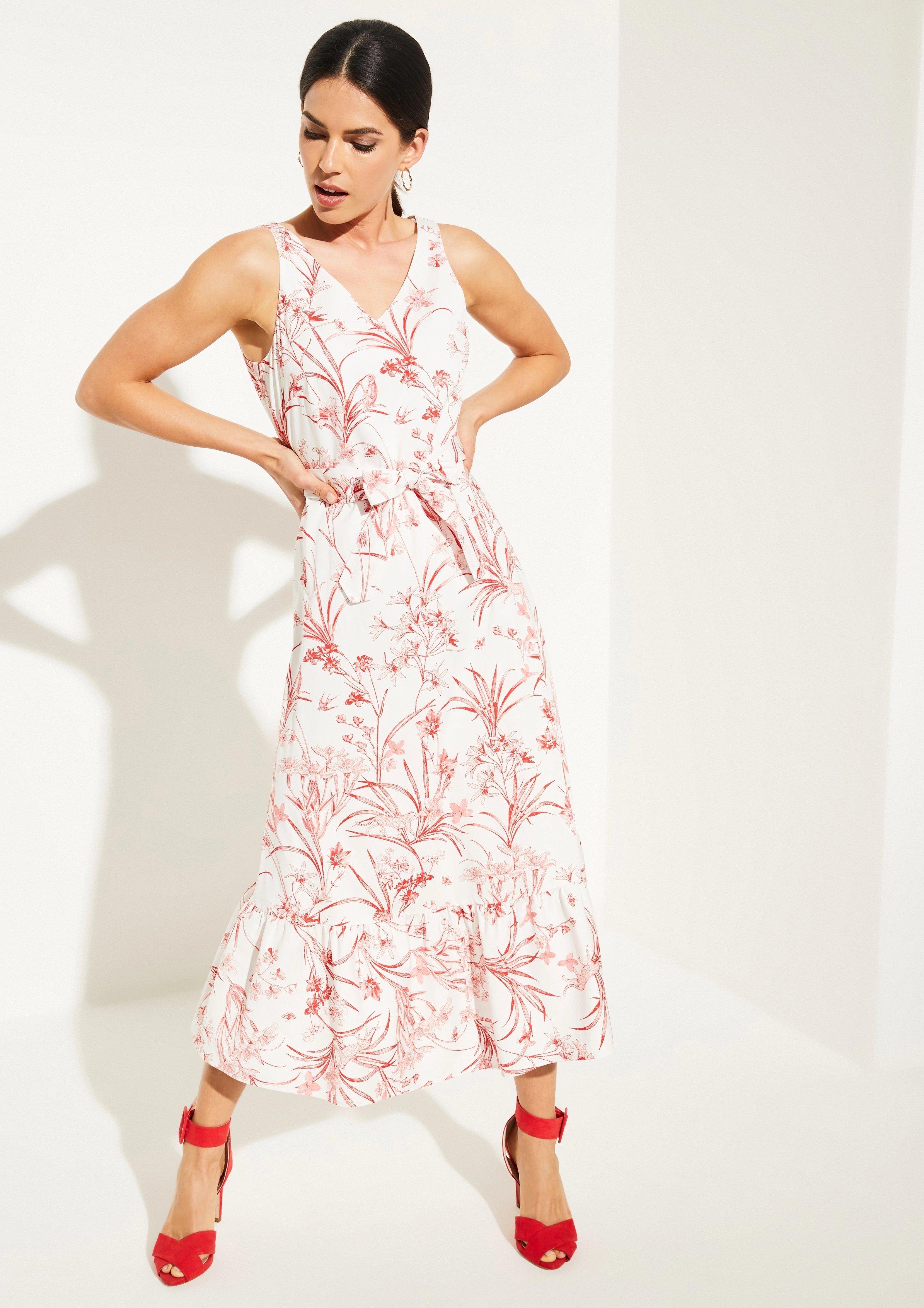 Comma Kleid Mit Floralem Print