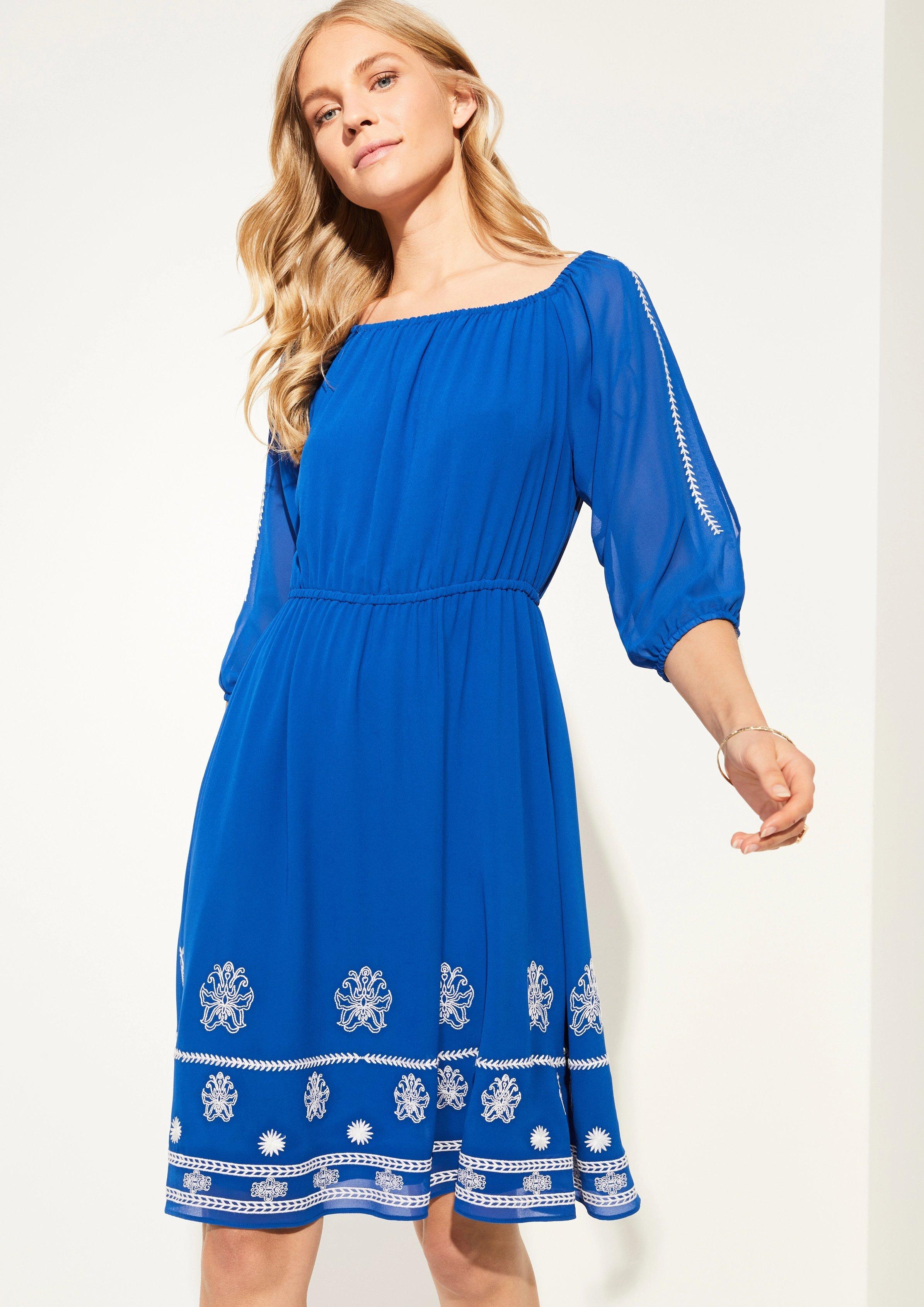 Comma Kleid Mit Geschlitzten Armeln