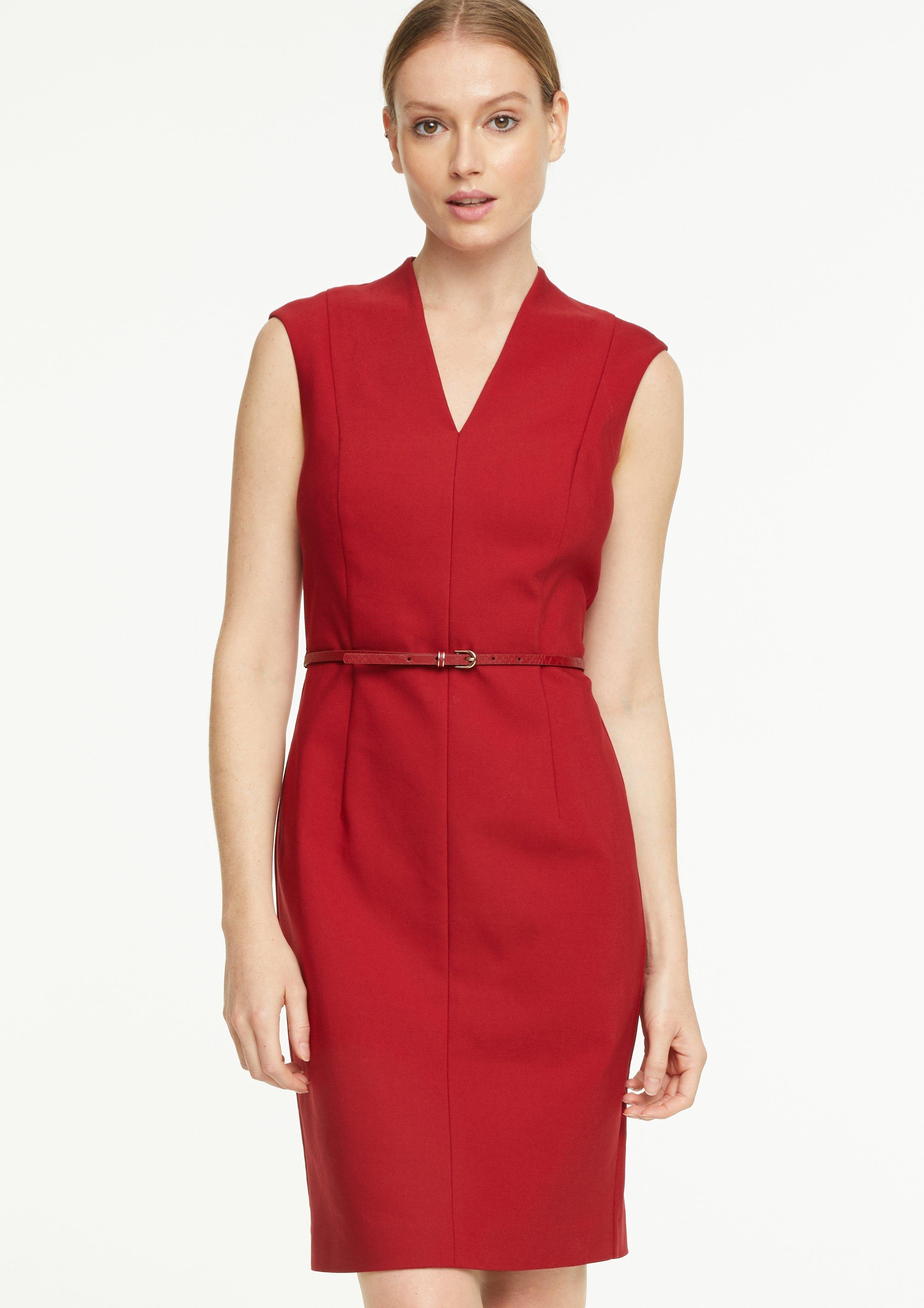 Comma Kleid Mit Gurtel In Leder Optik