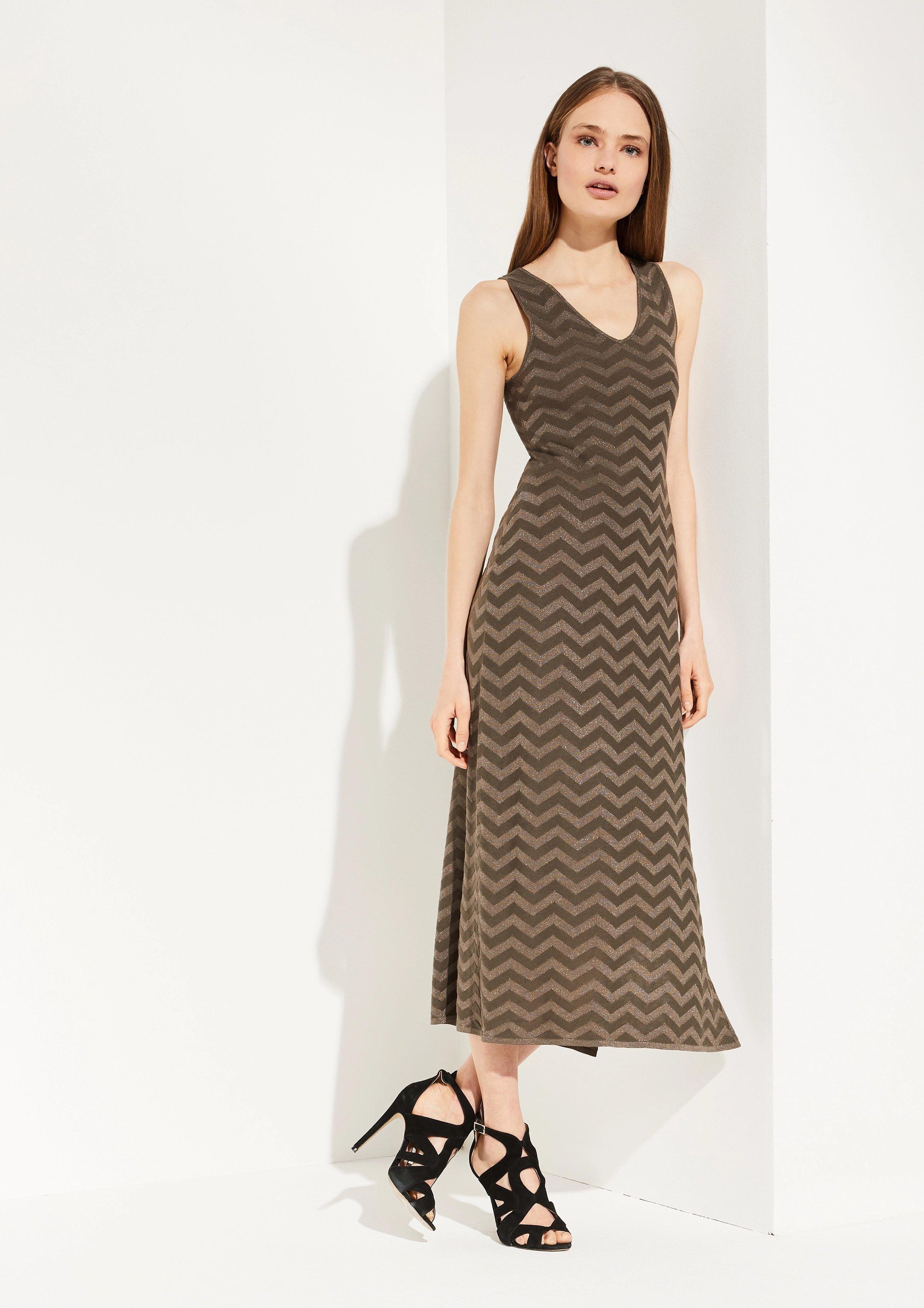 Comma Kleid Mit Glitzerndem Strickmuster