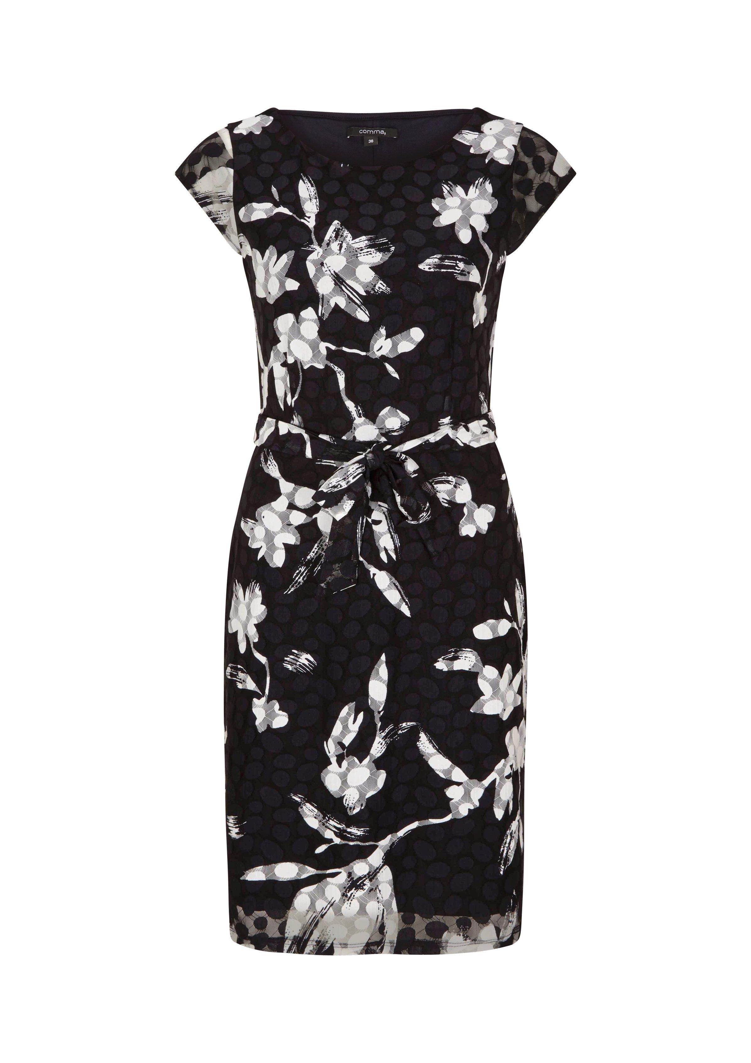 Comma Mesh Kleid Mit Musterprint