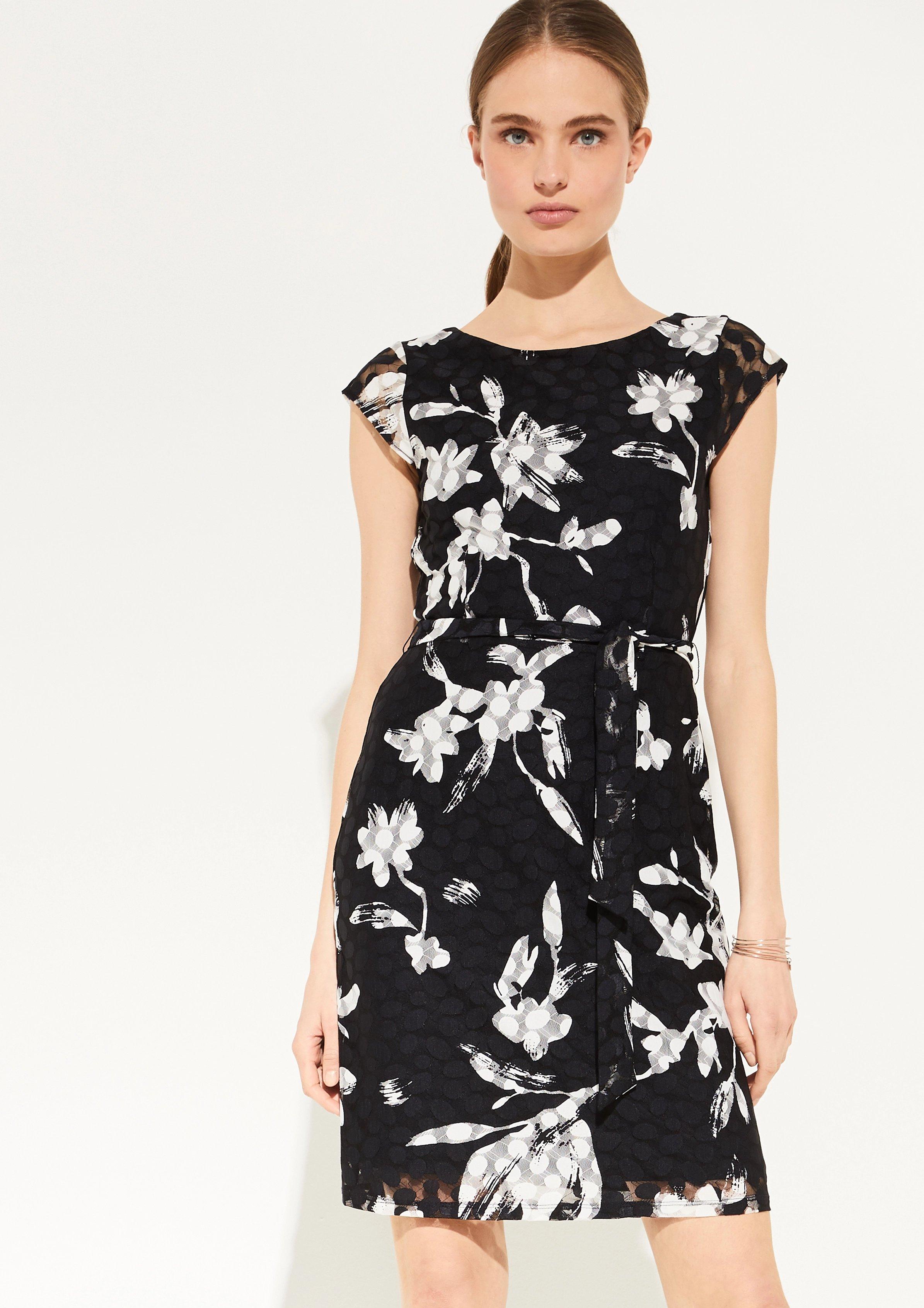 Comma Mesh Kleid Mit Musterprint