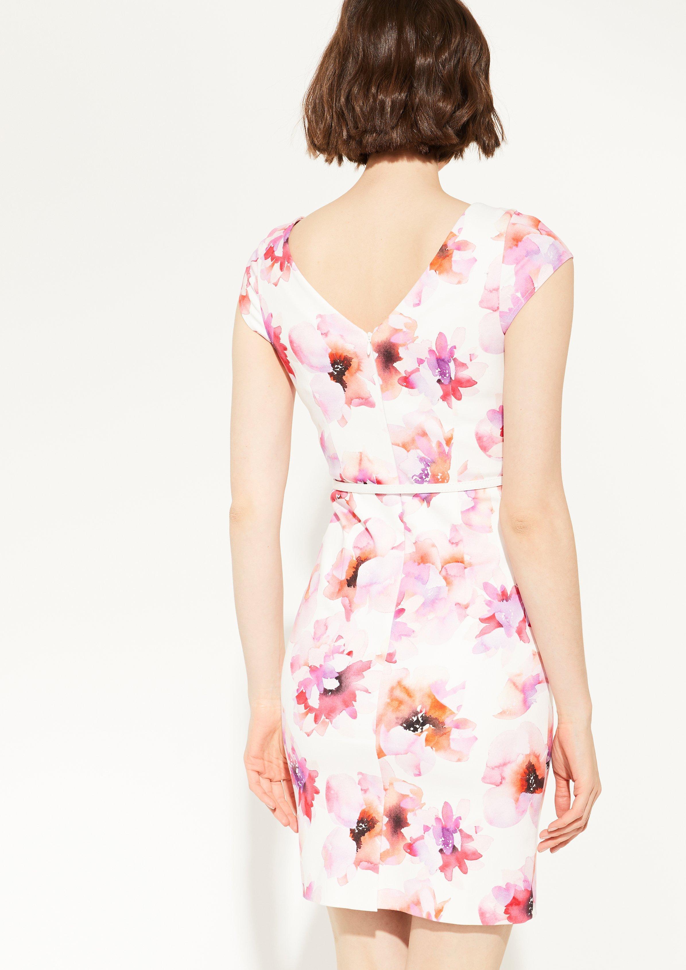 Comma Kleid Aus Baumwollsatin Mit Gurtel