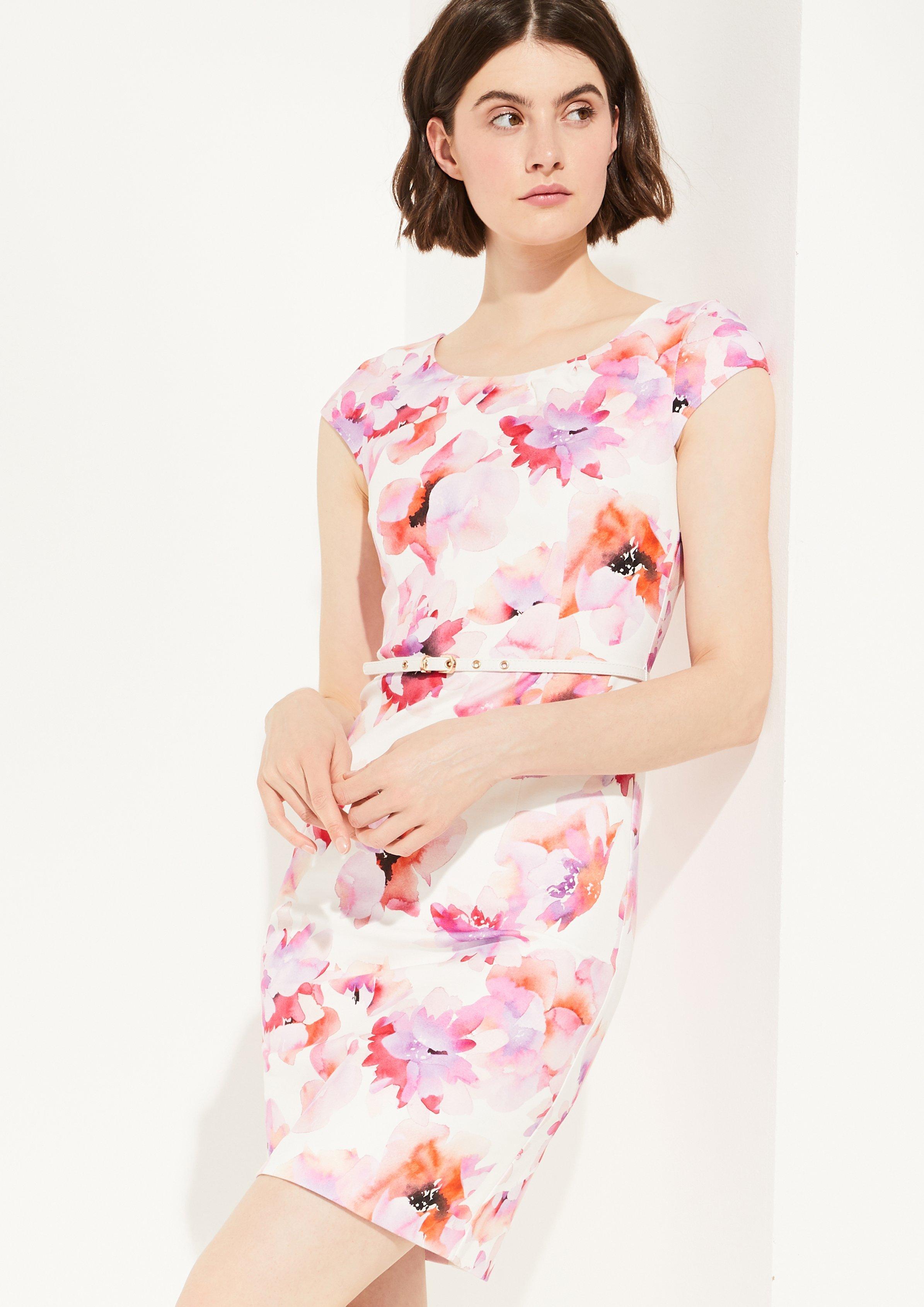 Comma Kleid Mit Floralem Print