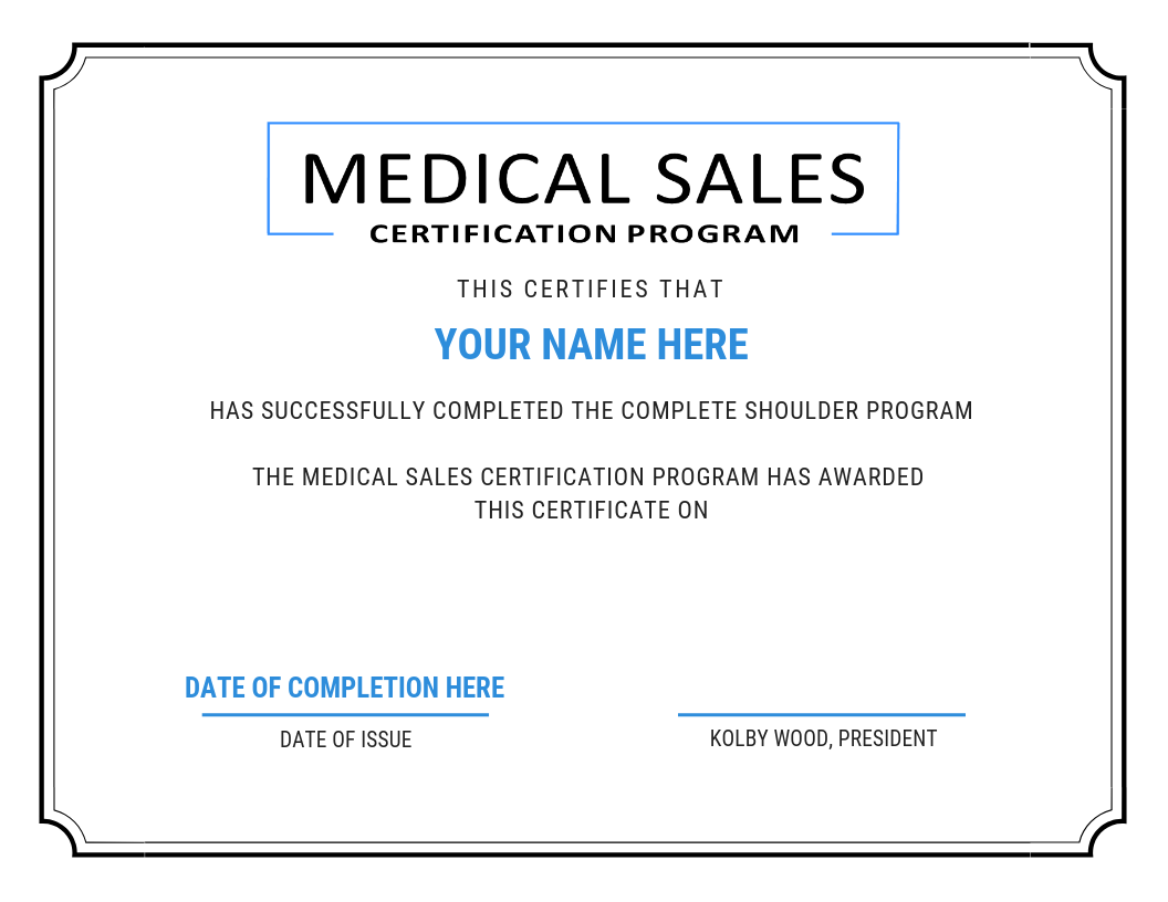Complete Shoulder Program Medical Sales Certification