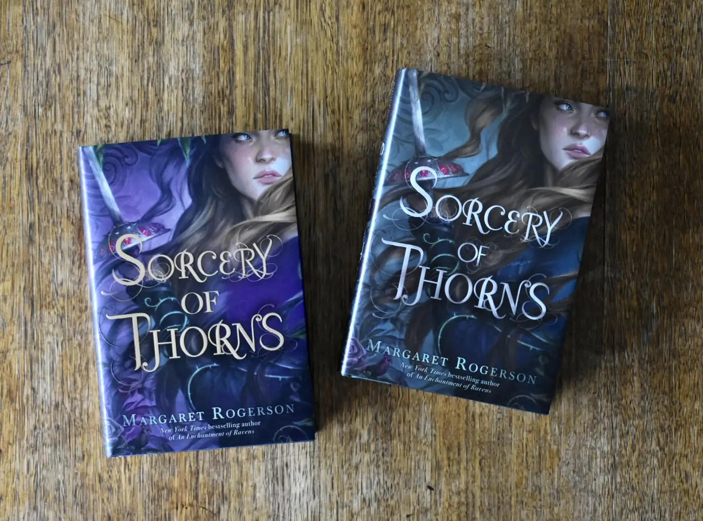 Sorcery of Thorns showing the OwlCrate exclusive cover, next to the normal cover
