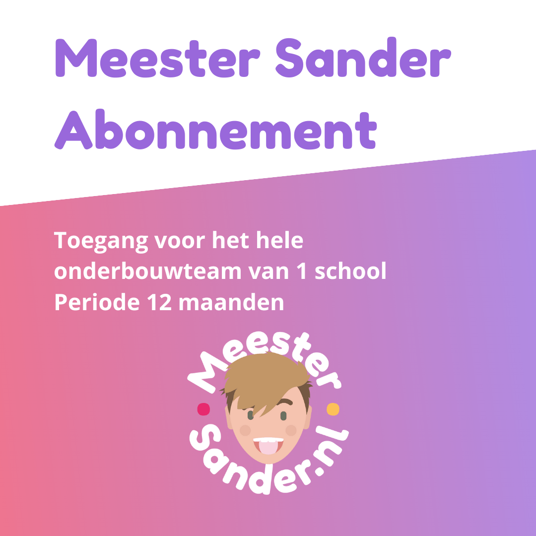 Meester Sander Abonnement - Toegang voor een onderbouwteam - 12 maanden