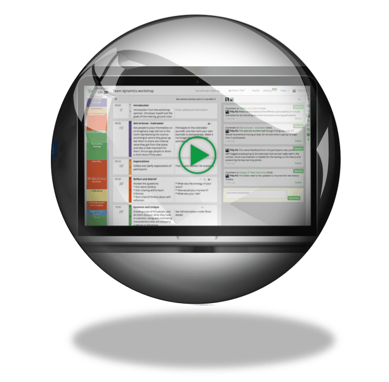 Session lab - orb showing a meeting and workshop planning document tool