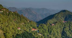 A school in the Himalayas seen from a distance