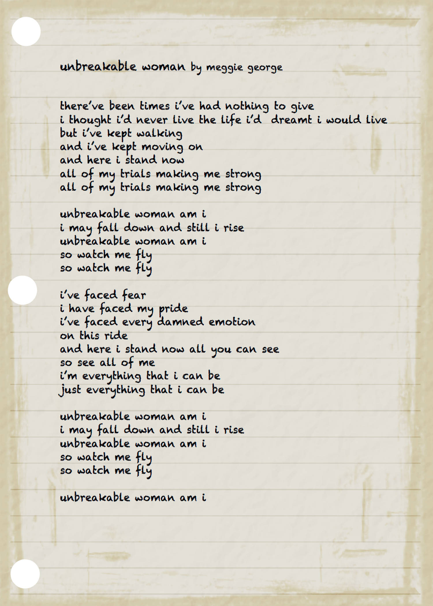 UNBREAKABLE WOMAN