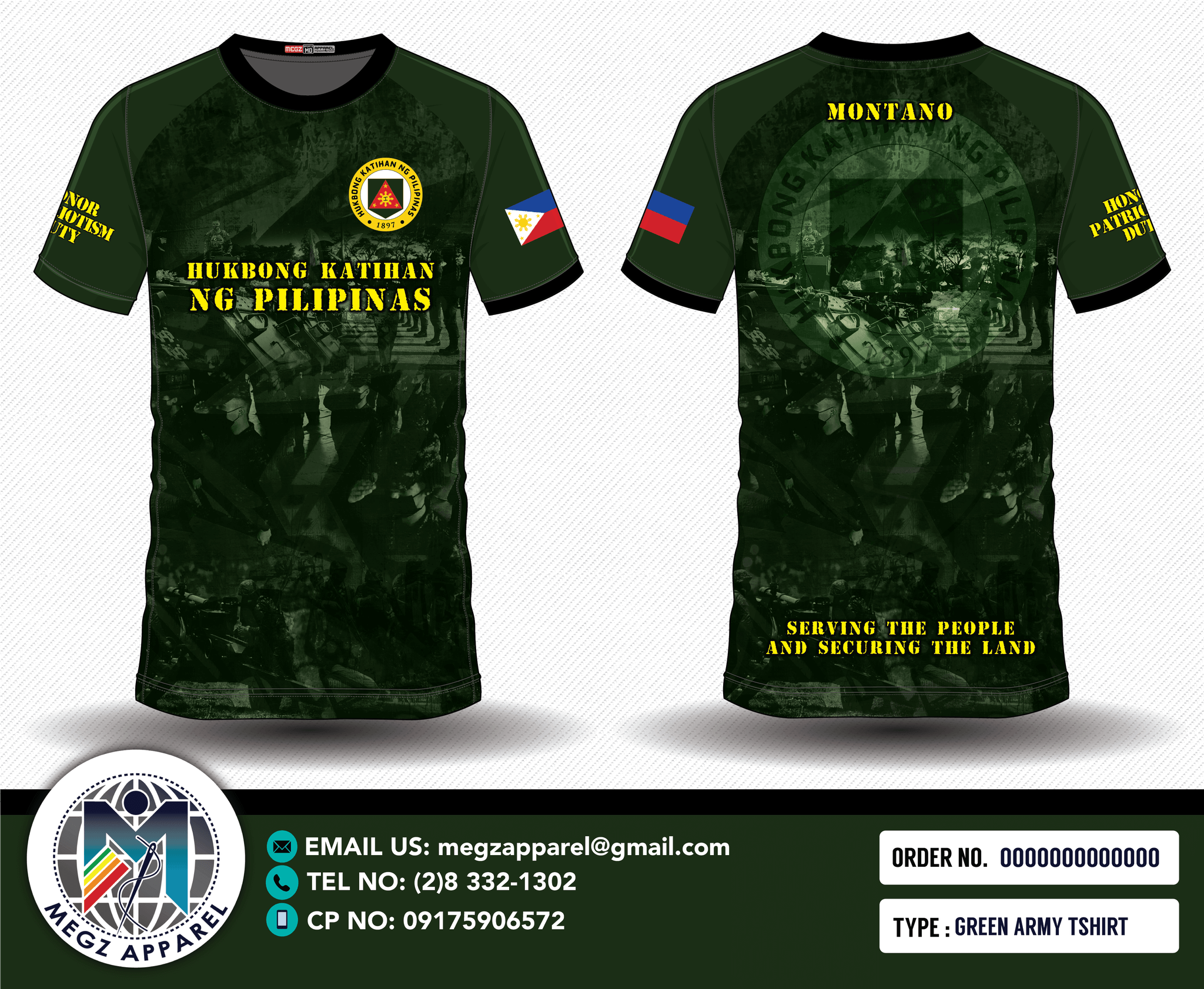 GREEN ARMY T SHIRT – MEGZ Apparel