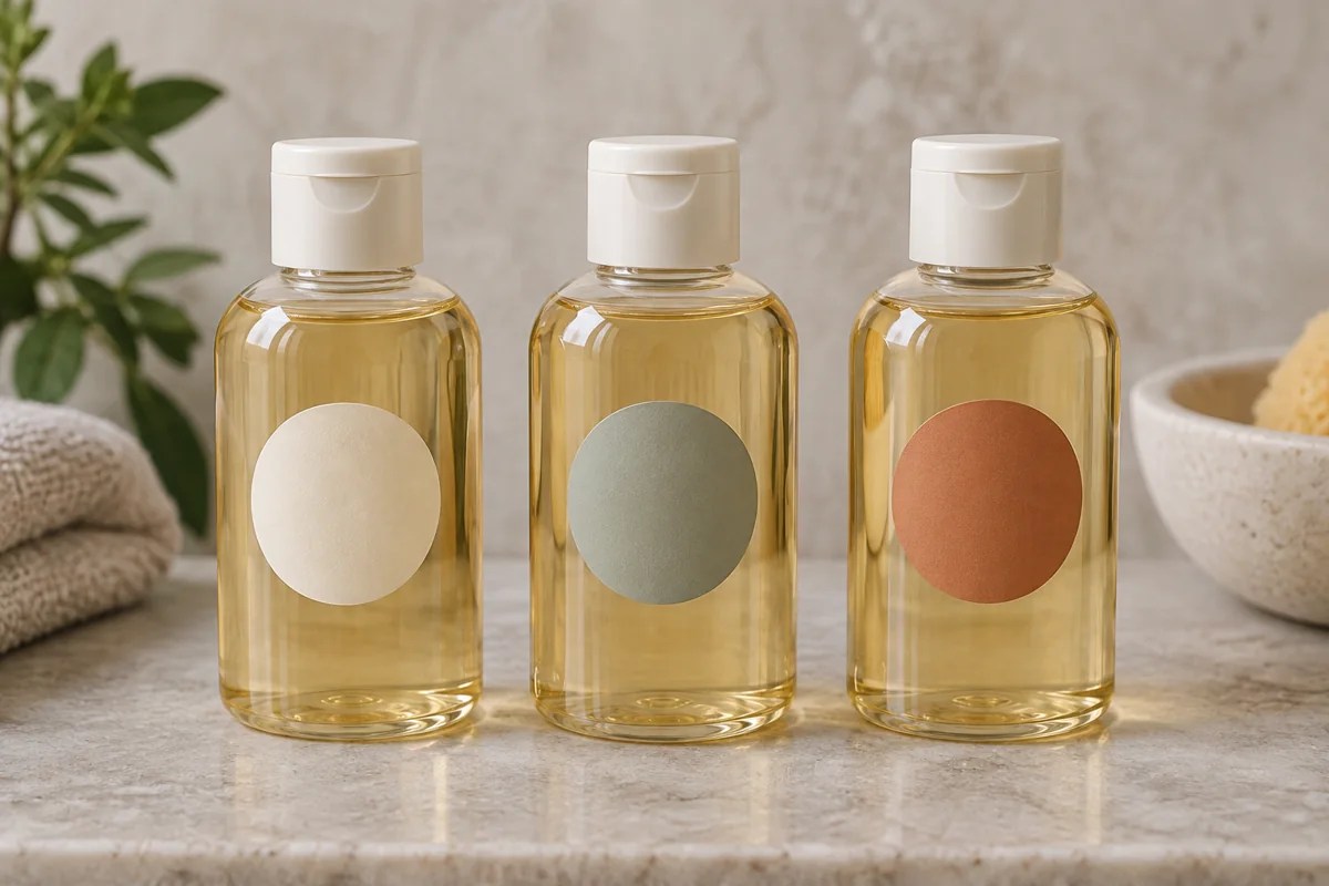 Concept arrangement of coded shampoo samples for comparison