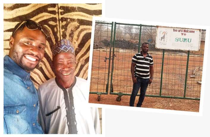 A tourist, Mallam Gwani, the tour guide, and Ben Torlofia