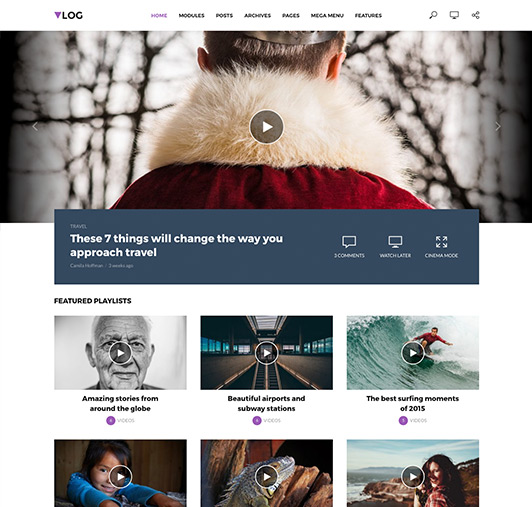 Rosa2 lite is a free wordpress theme that's built for restaurant websites but can feature video too. Vlog Wordpress Video Theme For Blog Magazine Videography Meks