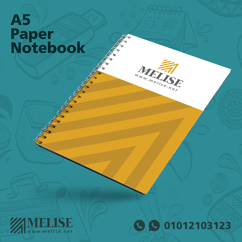 A5 notebook with custom cover design – perfect for writing and corporate branding by Melise Egypt.