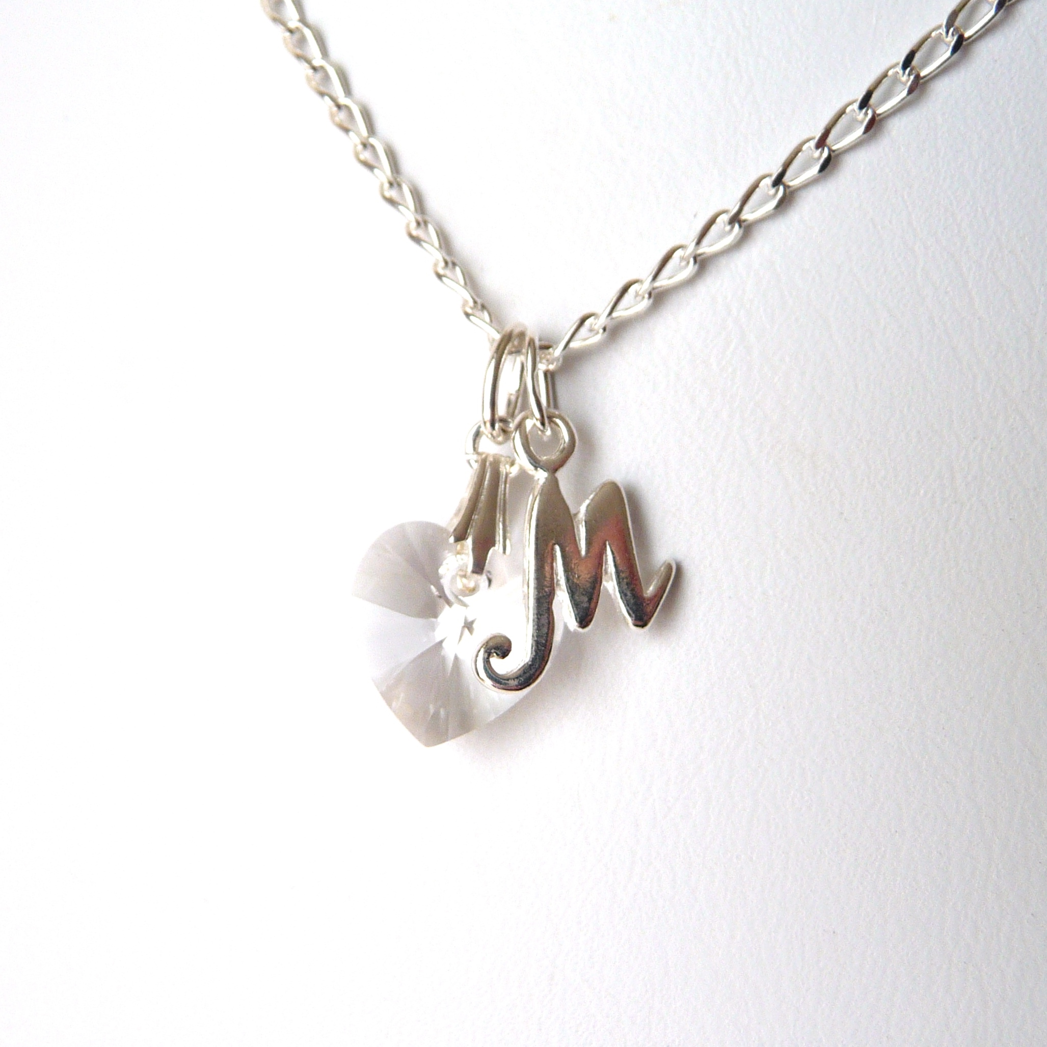Crystal Heart Birthstone Initial 
