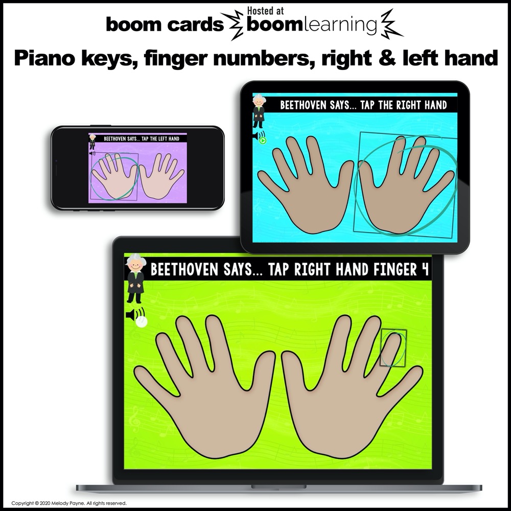 Learn everything about playing piano, from. Boom Cards Beethoven Says Piano Keys Finger Numbers Right Left Hand Melody Payne Music For A Lifetime