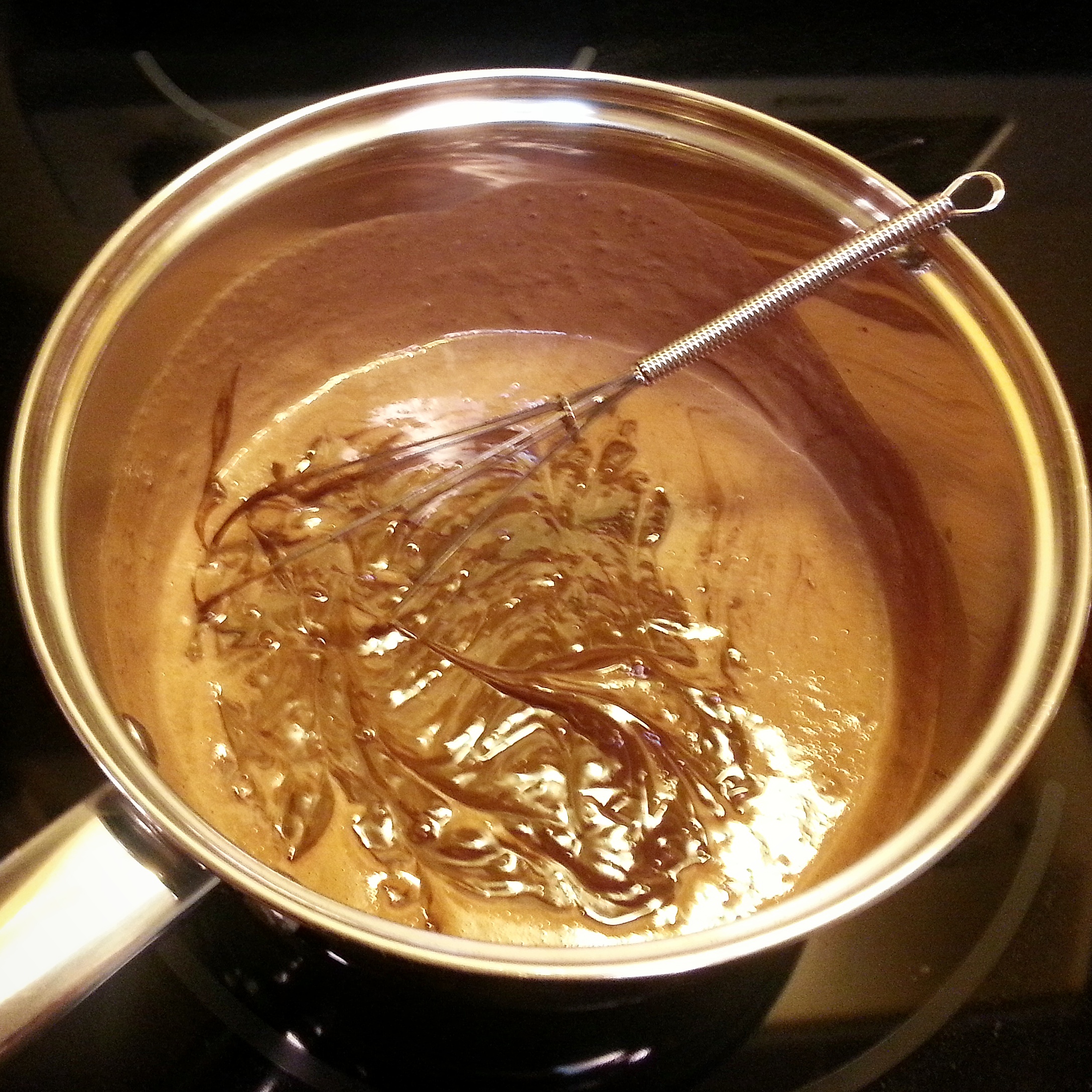 adding baking chocolate