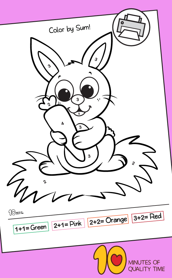 addition within 5 rabbit color by sum 10 minutes of