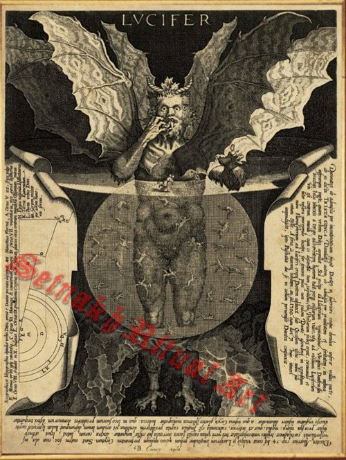 Lucifer by Cornelis Galle (1595) Print - Memento Mori Los Angeles