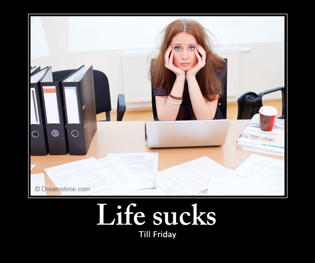 bored lady work eme quote
