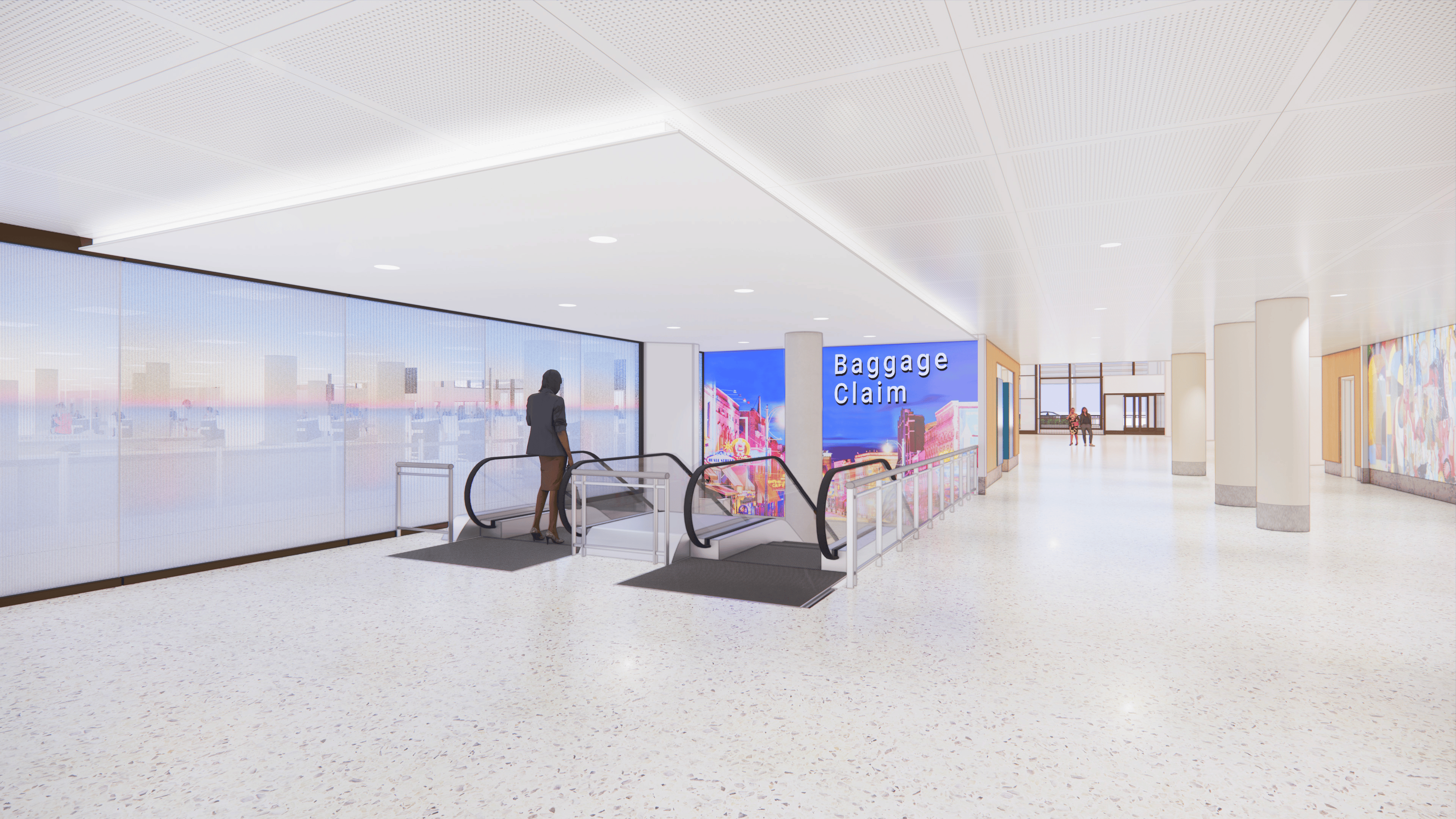 Exit to Arrivals Level from Concourse