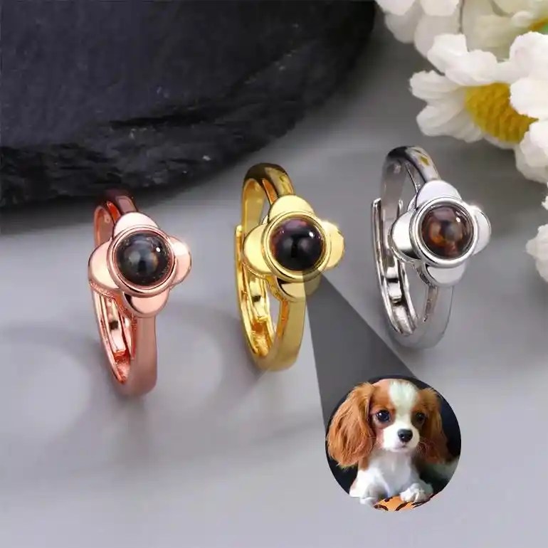 Flower Hidden Photo Ring