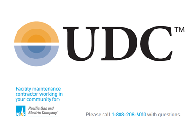 PG&E placard that will be displayed on their vehicles.