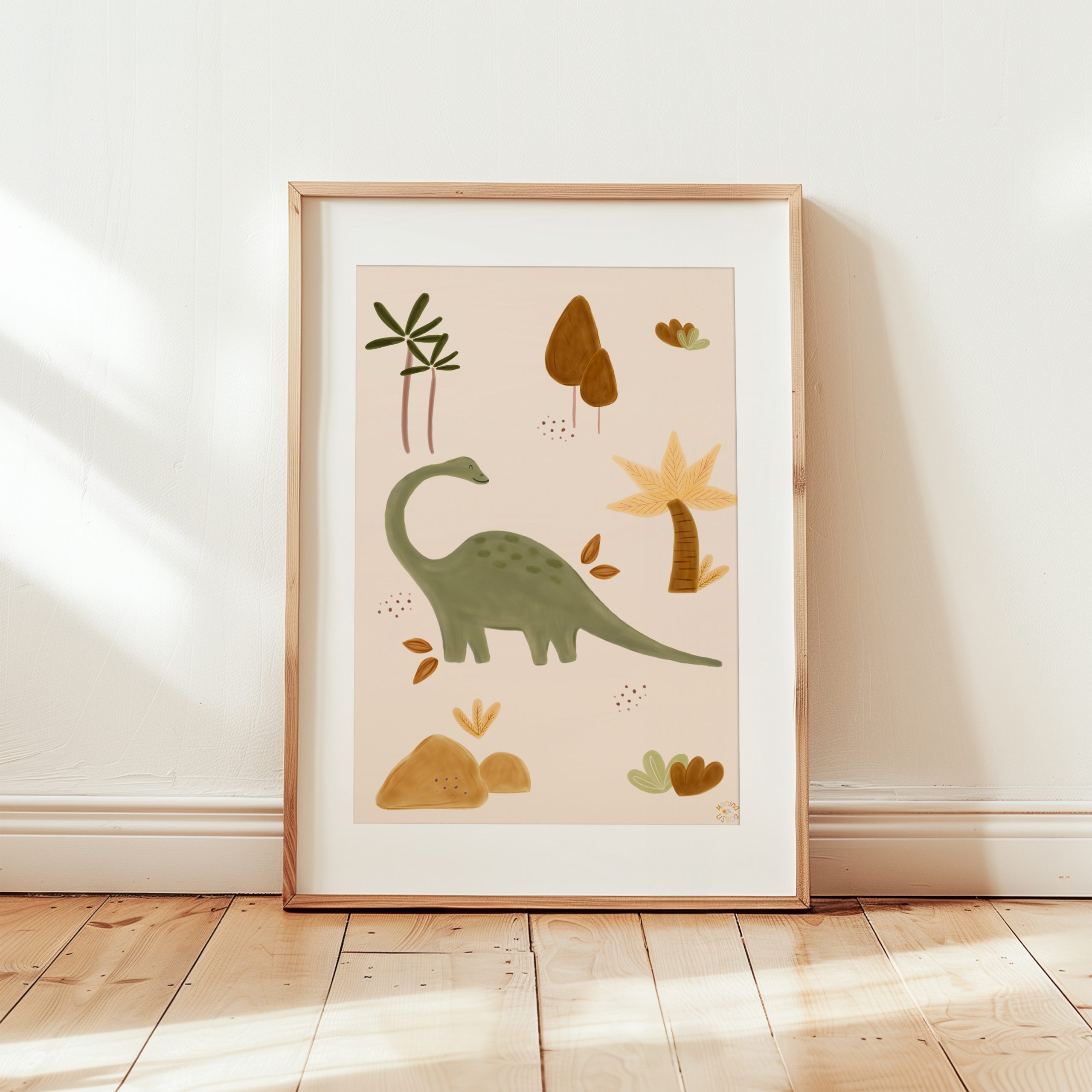 Brontosaurus Nursery Print – Dinosaur Wall Art