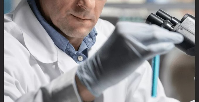medical researcher testing prostadine