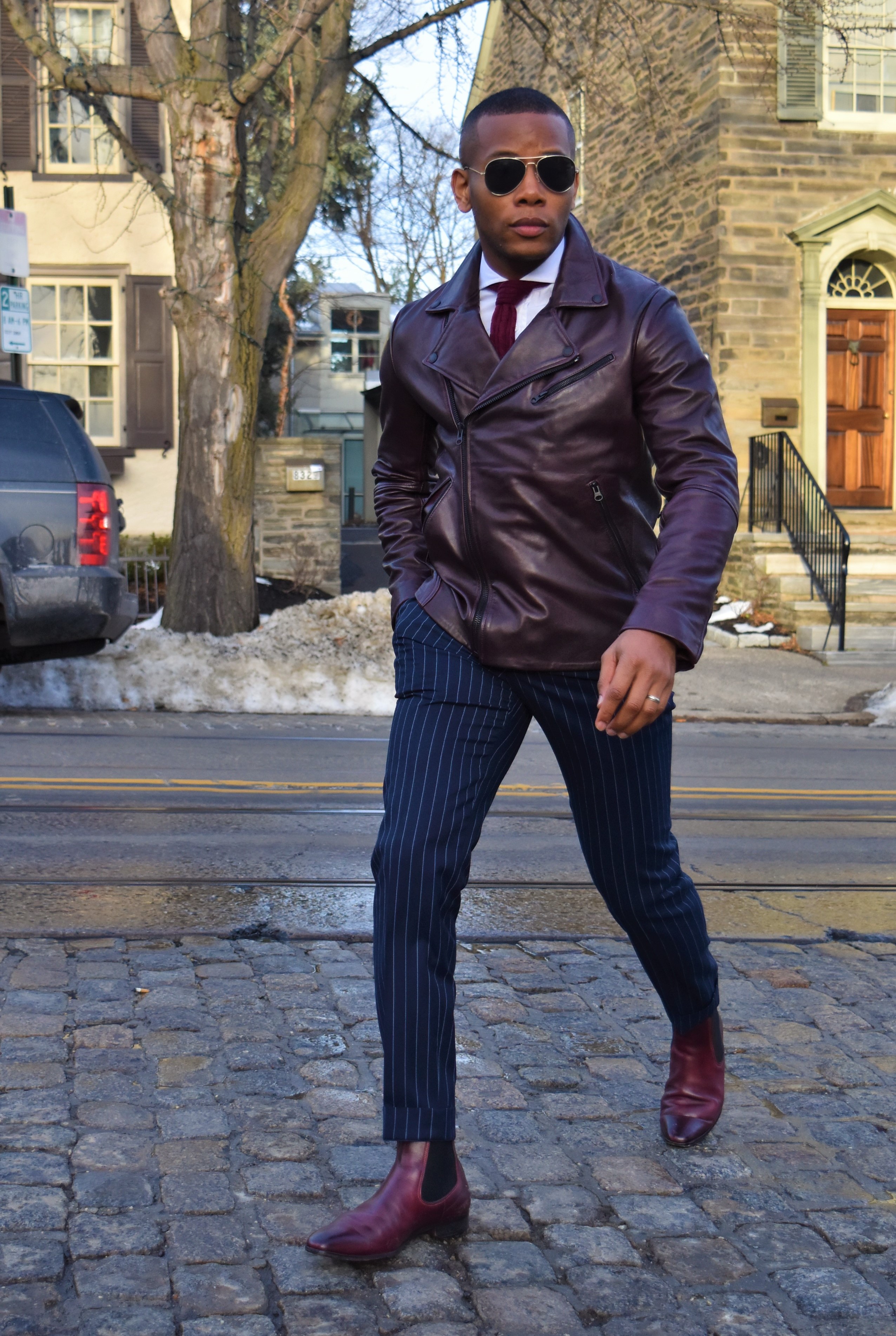My Go To Winter Suit: The Flannel Double Breasted Chalk Stripe