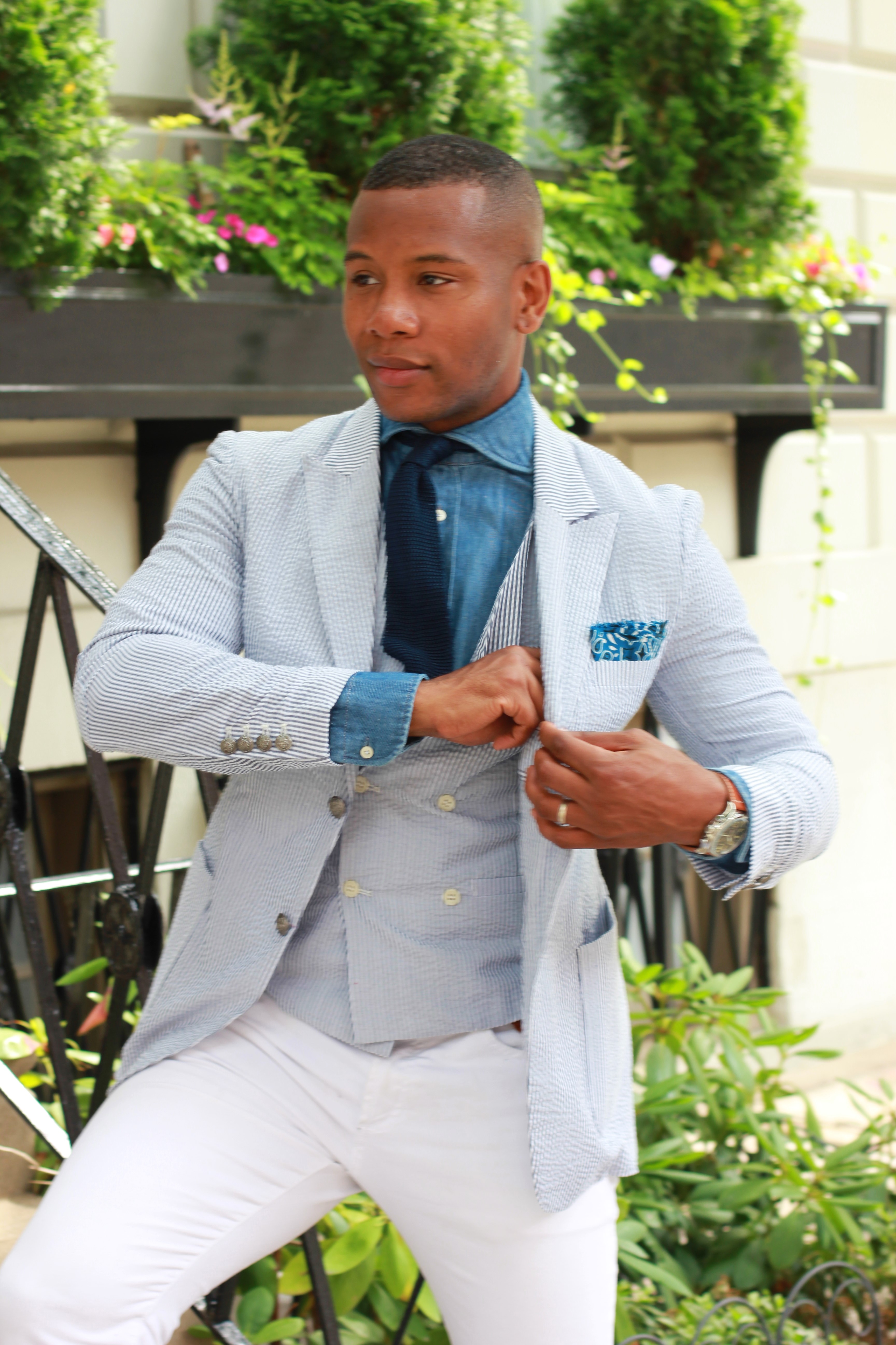 Pattern Mixing With Seersucker – Men's 