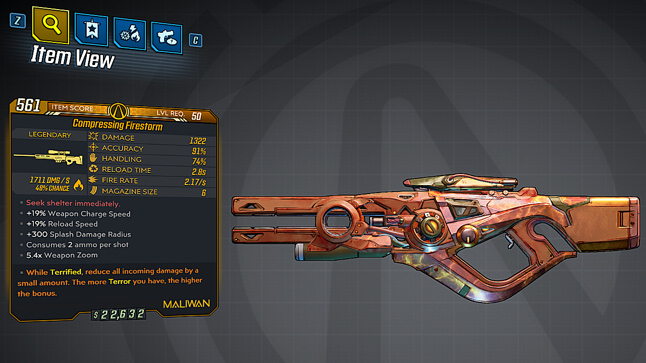 Firestorm » Borderlands 3 Legendary Sniper Rifle » MentalMars