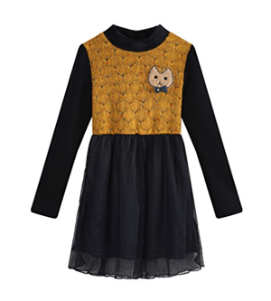 Cute Long Sleeve Cat Dresses For Girls And Toddlers Meow As Fluff