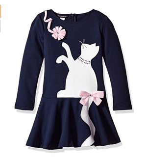 Cute Long Sleeve Cat Dresses For Girls And Toddlers Meow As Fluff